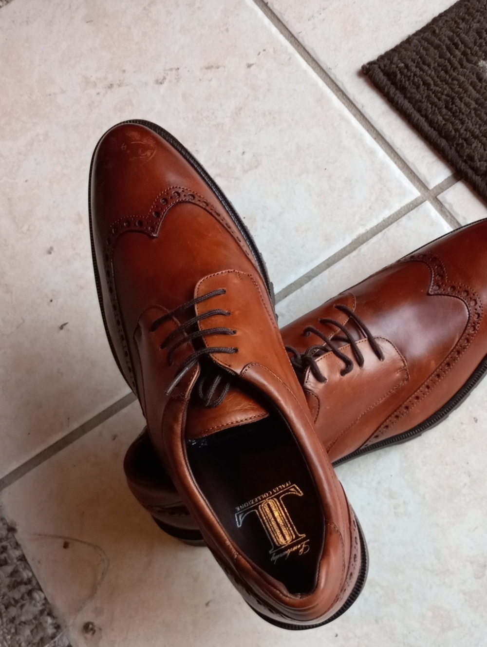 Classic Brown Leather Wingtip Derbys for Men
